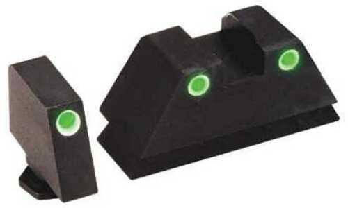 AmeriGlo Tall Suppressor Series 3 Dot Sights for All Glocks Green with White Outline Front and Rear GL-329