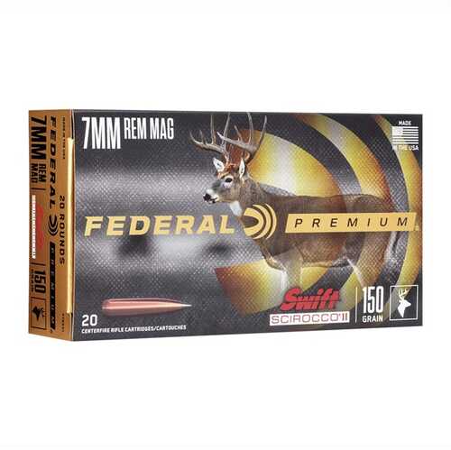 Federal Premium Rifle Ammo 7mm Rem. Mag. 150 gr. Swift Scirocco 20 rd. Model: P7RSS1