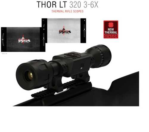 ATN TIWSTLT325X Thor Lt 320 Thermal Rifle Scope 3-6X 8.80X6.60 Degrees FOV Black