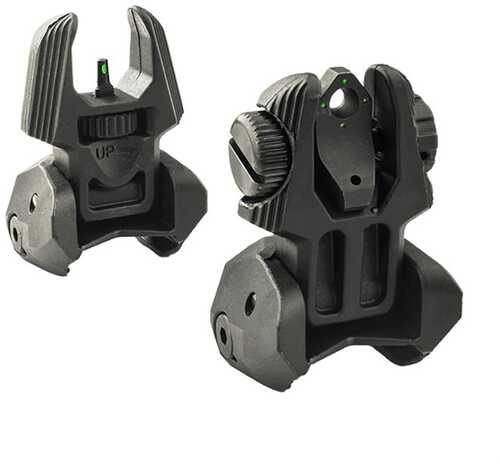 FRBS Self-Illuminated Flip Backup Sights 4 Dot Rear-Black