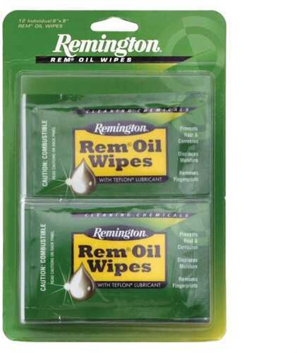 Remington Oil Wipes 6"X8" 12Pk Clampack