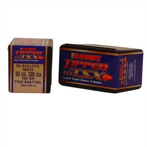 Barnes TIPPED TSX .308/30Cal 50 Count 168Gr Ballistic Tip Boat Tail California Certified Nonlead 30370