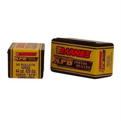 Barnes Solid Copper Heat Treated X-Pistol Bullets 44 Caliber 225 Grain 20/Box Md: 42922