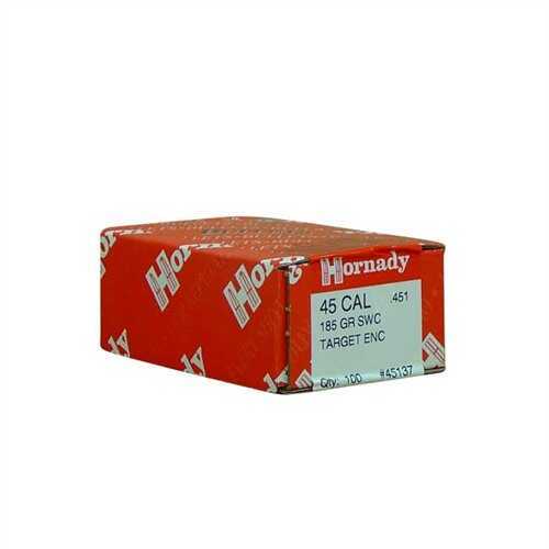 Hornady 45 Caliber .451 185 Grain SWC Tar