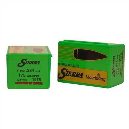 Sierra 7mm .284 Diameter 175 Grain Hollow Point Boat Tail Matchking 100 Count