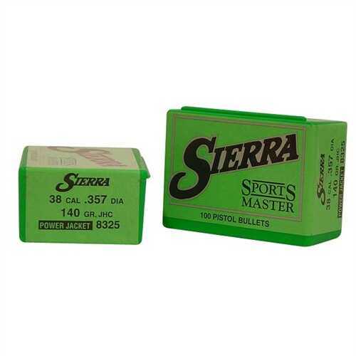 Sierra Sports Master Bullets 38 Caliber 140 Grain Jacketed Hollow Cavity 100/Box Md: 8325