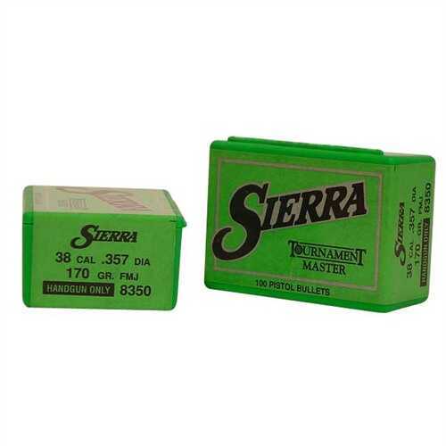 Sierra Bullet .38 .357 170 Grains FMJ Match
