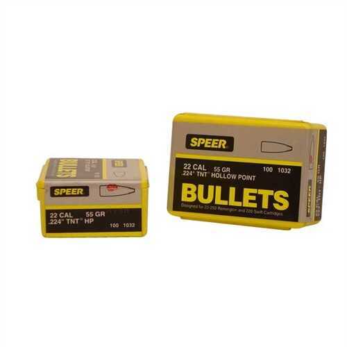 Speer Bullets 22 Caliber 55 Grains TNT 100