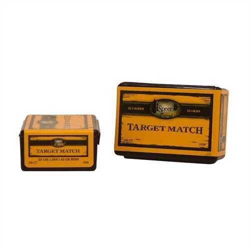 Speer 22 Caliber 52 Grain Boat Tail Hollow Point Match Bullet 100/Box Md: 1036