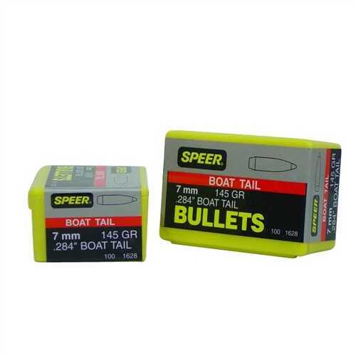 Speer Bullets 1628 Boat-Tail 7mm .284 145 GR Jacketed Soft Point Tail (JSPBT) 100 Box