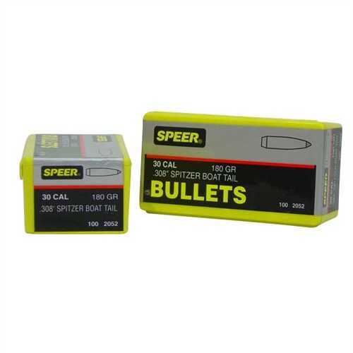 Speer Bullet 30 Caliber 180 Grains BTSP .308" 100/Box