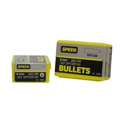 Speer 8MM Caliber 200 Grain Spitzer Bullet 50/Box Md: 2285