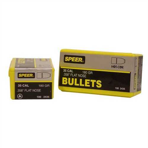 Speer 35 Caliber 180 Grain Flat Nose Soft Point 100/Box Md: 2435 Bullets