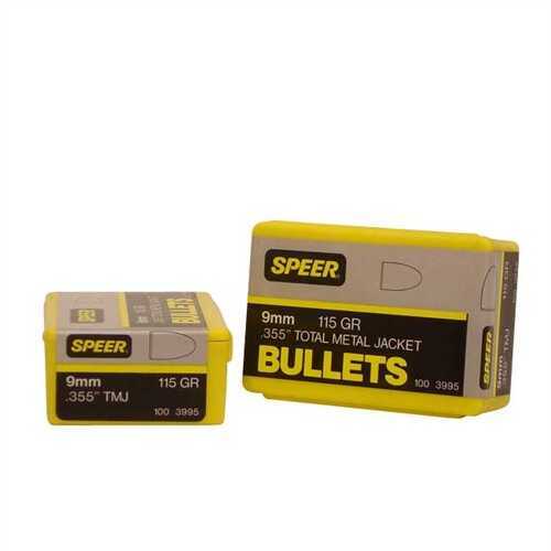 Speer 9MM Caliber 115 Grain Encase Uni-Core Full Metal Jacket 100/Box Md: 3995 Bullets