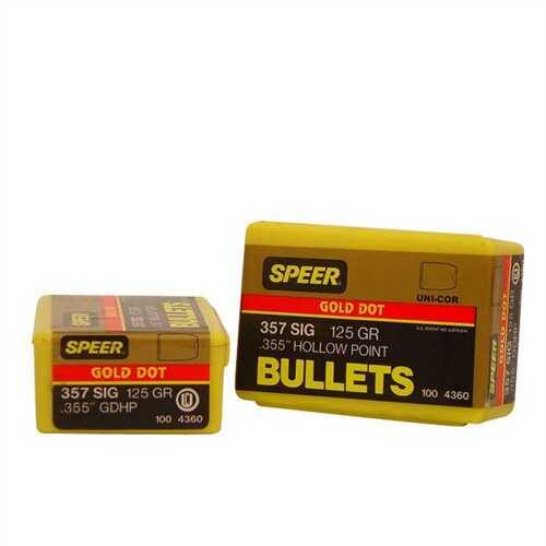Speer 357 SIG .355 Diameter 125 Grain Gold Dot Hollow Point 100 Count
