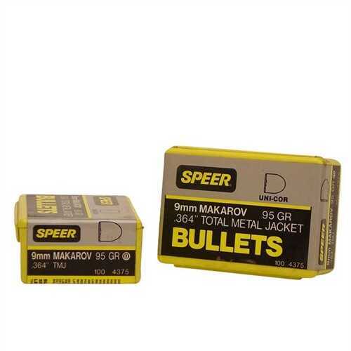 Speer Bullets 9MM Makarov 95 Grains TMJ .364" 100/Box