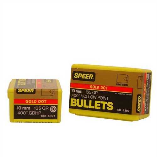 Speer 40 Caliber 165 Grain Gold Dot Hollow Point 100/Box Md: 4397 Bullets