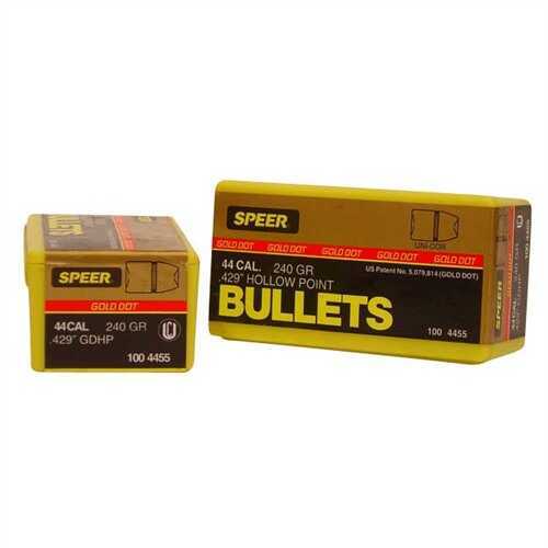 Speer Bullet 44 Caliber 240 Grains Gold Dot HP .429" 100/Bo