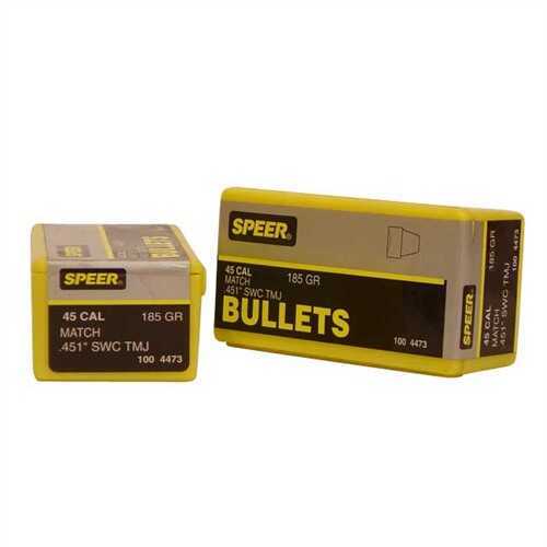 Speer Bullet 45 Caliber 185 Grains TMJ Match .451" 100/Box