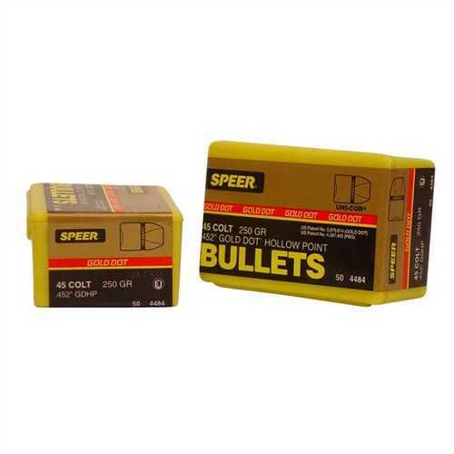 Speer 45 Caliber 250 Grain Gold Dot Hollow Point 50/Box Md: 4484 Bullets