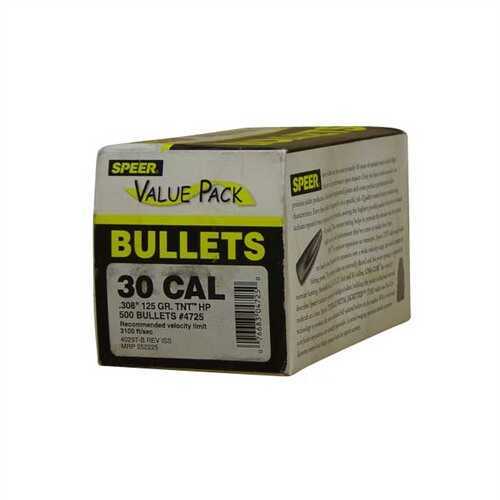 Speer TNT HP 30 Caliber 125 Grains Bullets 500/Bx