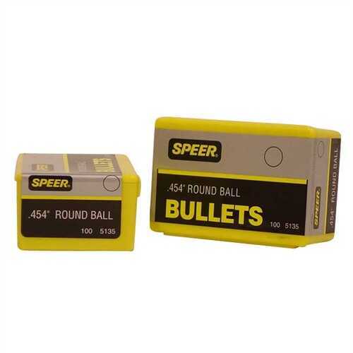 Speer Round Lead Balls 44 Caliber .454" 141 Grain 100/Pack Md: 5135