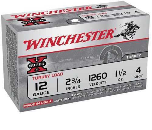 12 Gauge 2-3/4" Copper Plated Lead #4  1-1/2 oz 10 Rounds Winchester Shotgun Ammunition