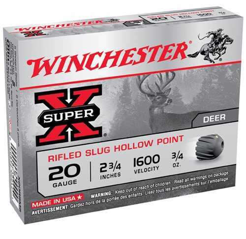 20 Gauge 2-3/4" Slug 3/4 oz 15 Rounds Winchester Shotgun Ammunition