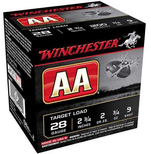 28 Gauge By Winchester 28 Gauge 2 3/4" 3/4Oz 9 Shot Per 25 Ammunition Md: AA289