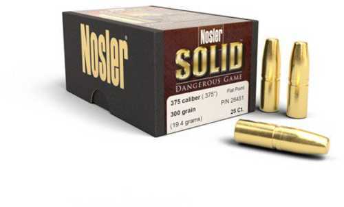 Nosler .375 Cal. 300 Grain Dangerous Game Flat Point Soild Bullets 25/Box Md: 28451