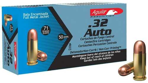 Aguila Handgun Ammuntion .32 Auto 71 Gr FMJ 905 Fps 50/ct