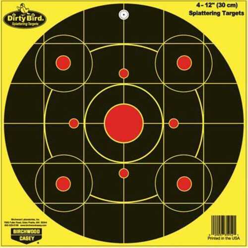 Birchwood Casey Dirty Bird Bulls-Eye Sight-In Targets - 12" Round 4/Pack