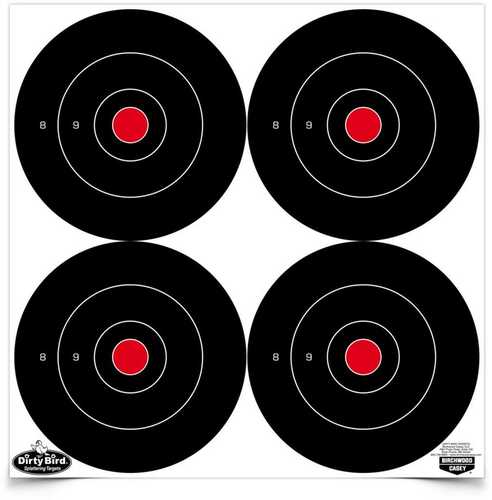 Birchwood Casey Dirty Bird 6" Bulls-Eye Targets 100/ct (400 Total Targets 4 Per Sheet)