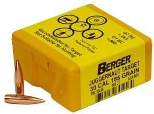 Berger Match Grade Target Bullets .30 Cal .308" 185 Juggernaut 100/Box