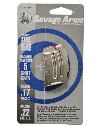 Savage Arms Mark II Series .22 LR / .17 Mach 2 Magazine Stainless Steel 5/Rd