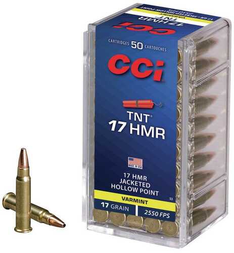 CCI TNT Rimfire Ammunition .17 HMR 17 Gr TNT JHP 2550 Fps 50/ct