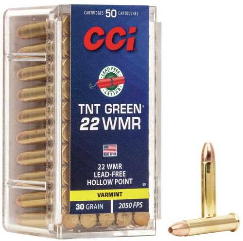 CCI TNT Green Rimfire Ammunition .22 WMR 30 Gr HP 2050 Fps 50/ct