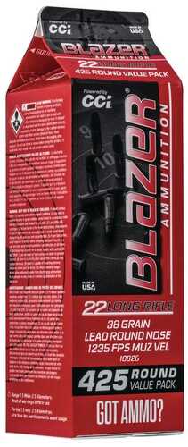 CCI Blazer Rimfire Ammunition .22 LR 38Gr LRN 1235 Fps 425/ct (Carton)