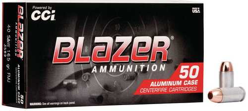 CCI Blazer Aluminum Handgun Ammunition .40 S&W 165 Gr FMJ 1100 Fps 50/Box