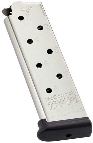 Chip Mccormick Railed Power Magazine (Rpm) .45 ACP Stainless 8/Rd