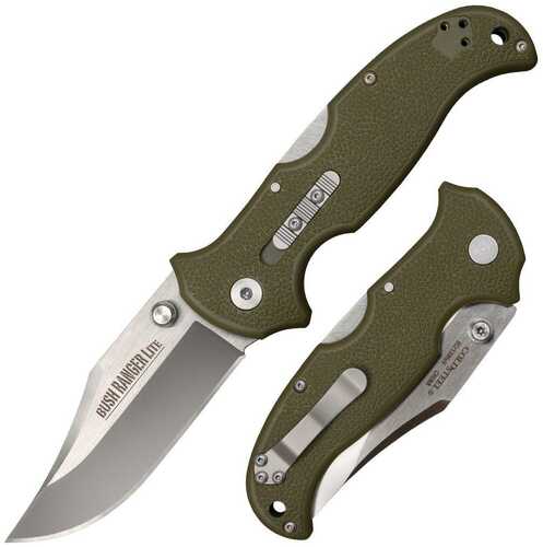 Cold Steel Bush Ranger Lite Rocker Lock Knife  - 3-1/2" Satin Blade OD Green GFN