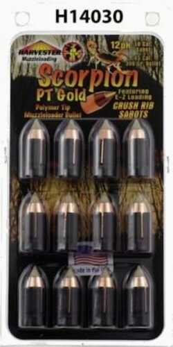 Harvester Muzzleloading Scorpion PT Gold Premium Polymer Tip Muzzleloader Bullets 50 Cal. Sabot 300 Gr .451"