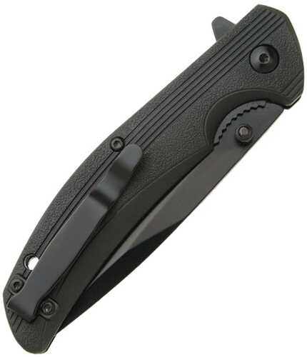 Bear & Son Sideliner Folding Knife 3-3/4" Drop Point Blade Black Zytel With Flipper