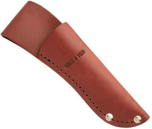 Bear & Son Ergonomic Caper Fixed Knife 2-1/2" Clip Point Blade Stag Delrin With Leather Sheath