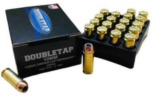 Double Tap Controlled Expansion Handgun Ammunition 10mm Auto 135Gr JHP 1600 Fps 20/ct