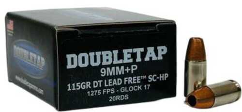 Double Tap DT Lead Free Handgun Ammunition 9mm(+P) 124Gr SCHP1250 Fps 20/cts