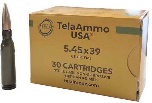 Wolf TelaAmmo Rifle Ammunition 5.45x39 65Gr FMJ 2959 Fps 30/ct