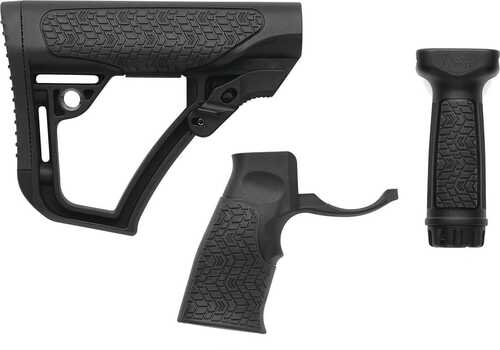 Collapsible Buttstock Pistol Grip & Vertical Foregrip Combo Blk