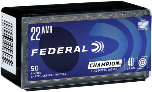 Federal Champion Rimfire Ammunition .22 WMR 40 Gr FMJ 50/Box