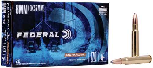Federal Power-Shok Rifle Ammunition 8x57mm 170 Gr SP 2250 Fps - 20/Box